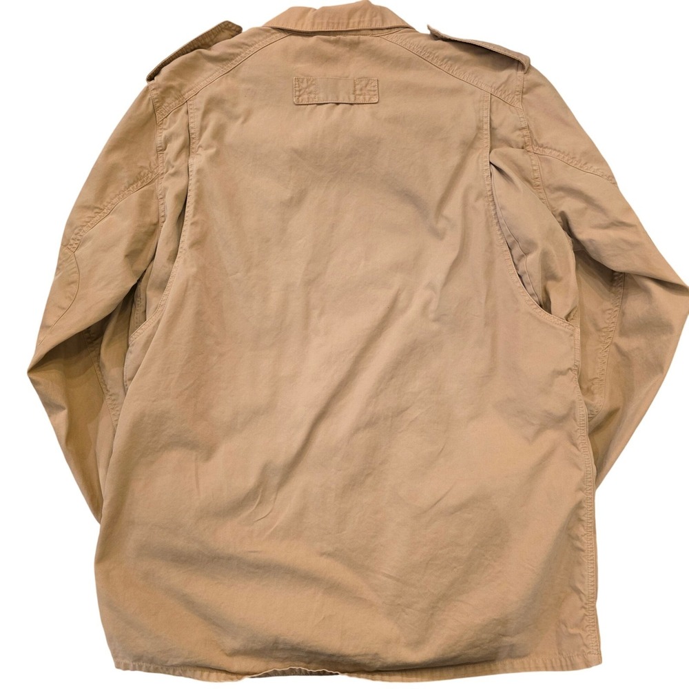 Vtg BARBOUR Men's L Washed Twill Trooper Field Jacket Tan Rugged Preppy‎ Utility - Picture 3 of 14